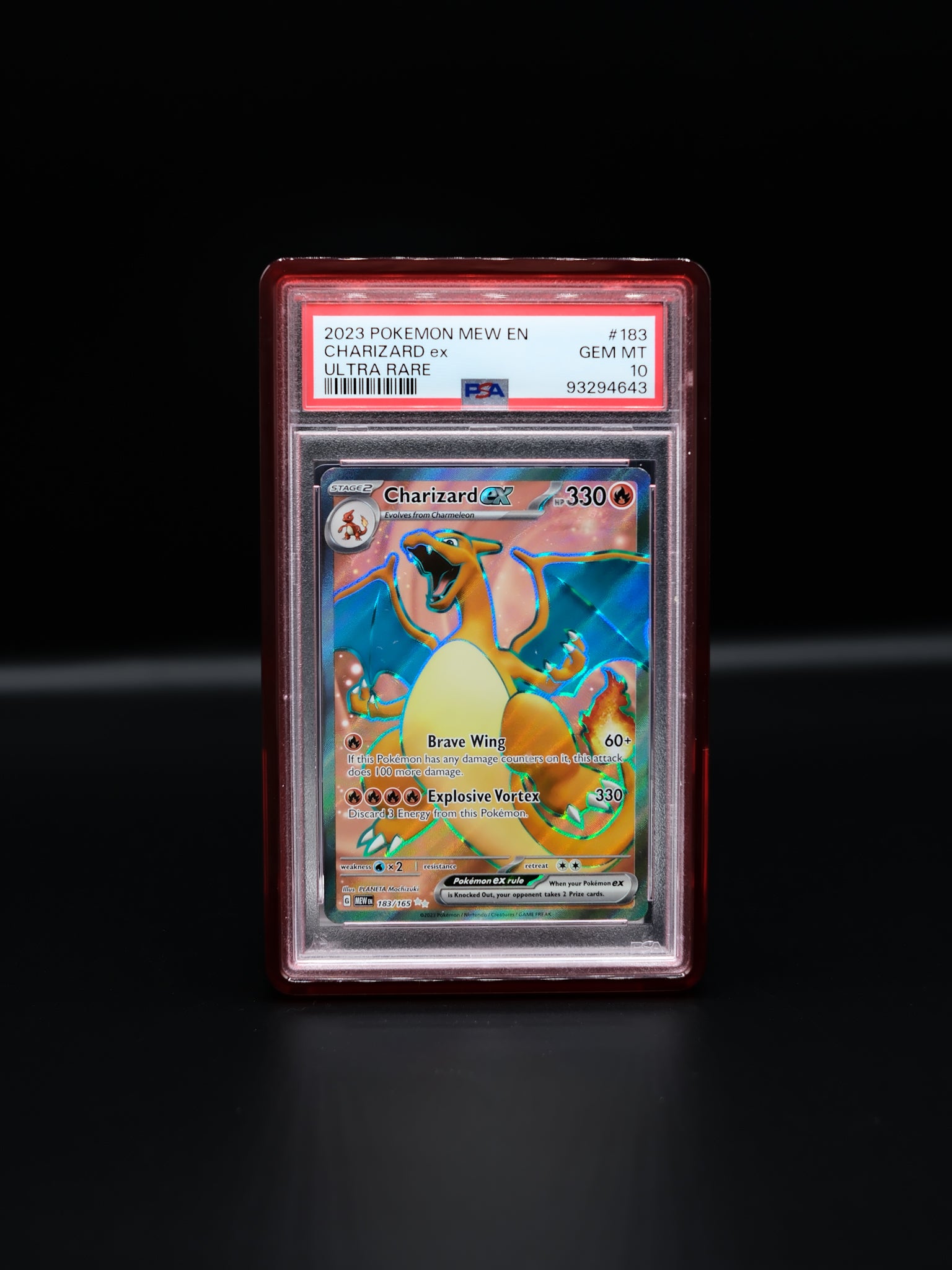 Pokemon Charizard EX Pokémon 151 (183/165): PSA 10 Slab
