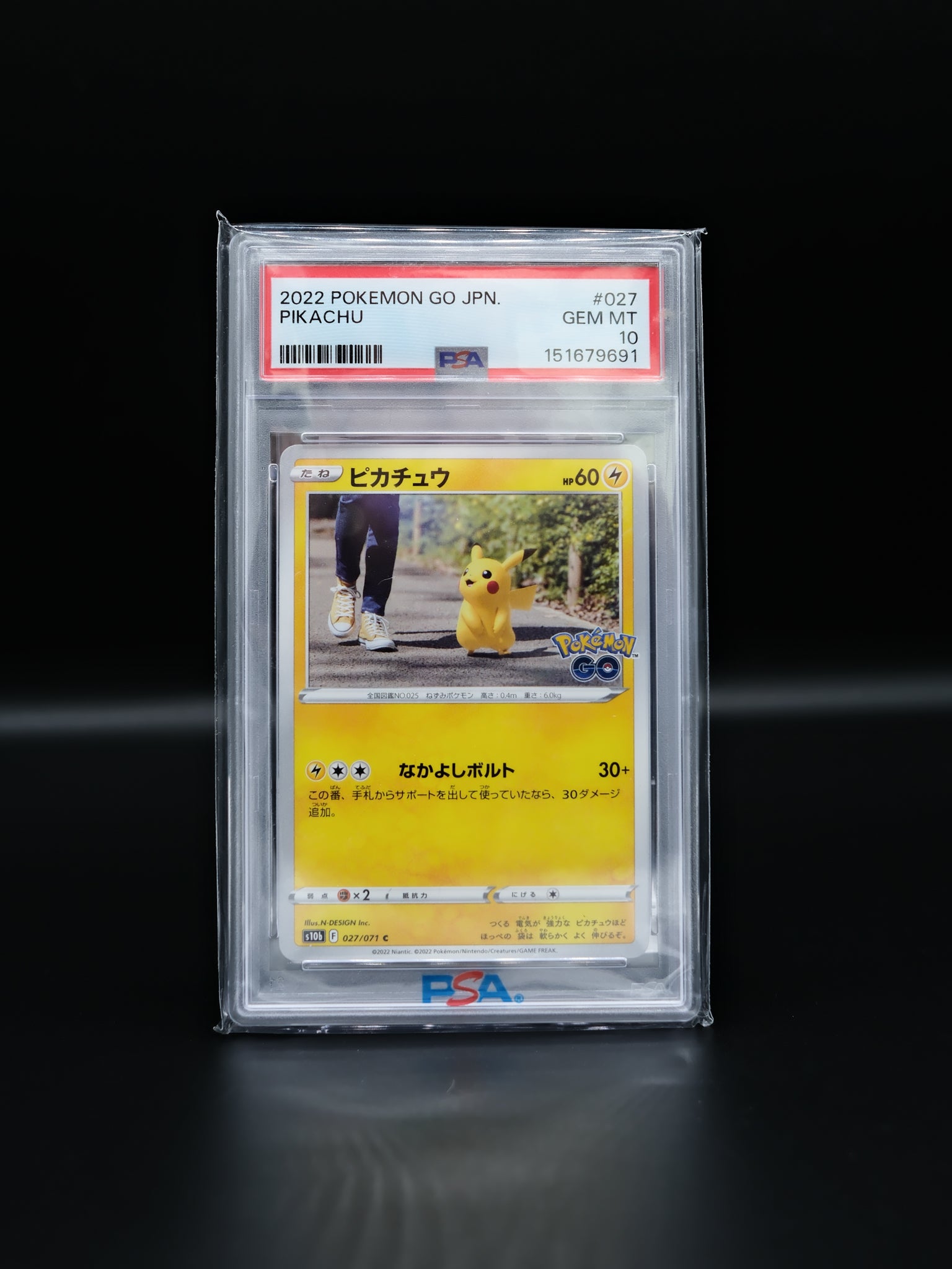 Pokemon Pikachu Pokémon GO Japanese (027/071): PSA 10 Slab